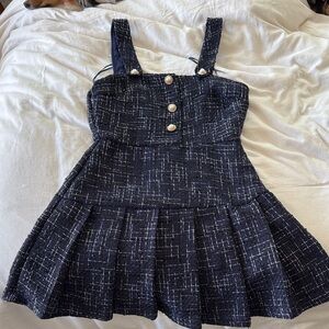 Francesca's Collections Navy and White Tweed Dress